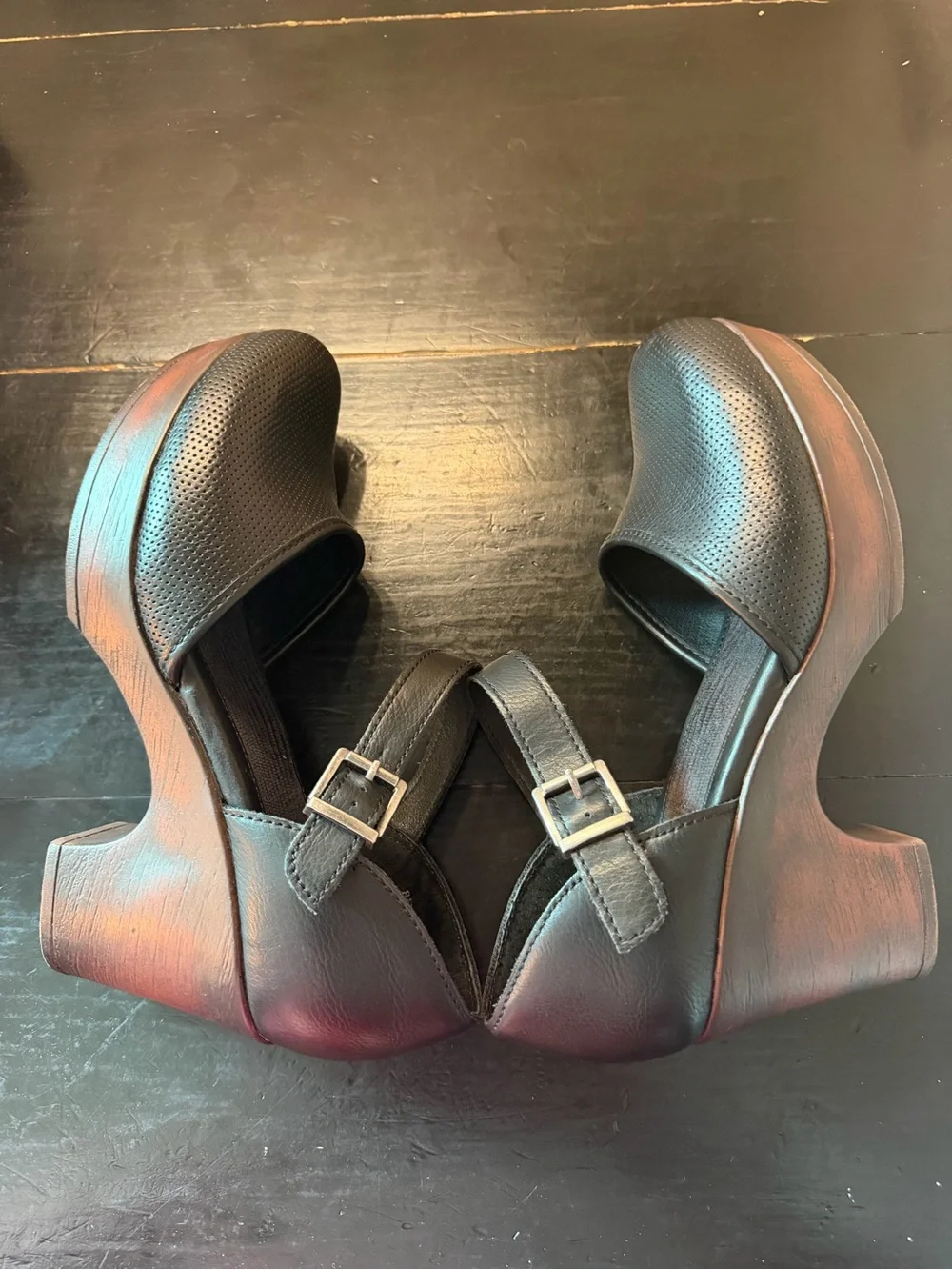 B.O.C Born Gia Women Blavk Leather Closed Toe Comfort Mary Jane Clog Shoe US 8